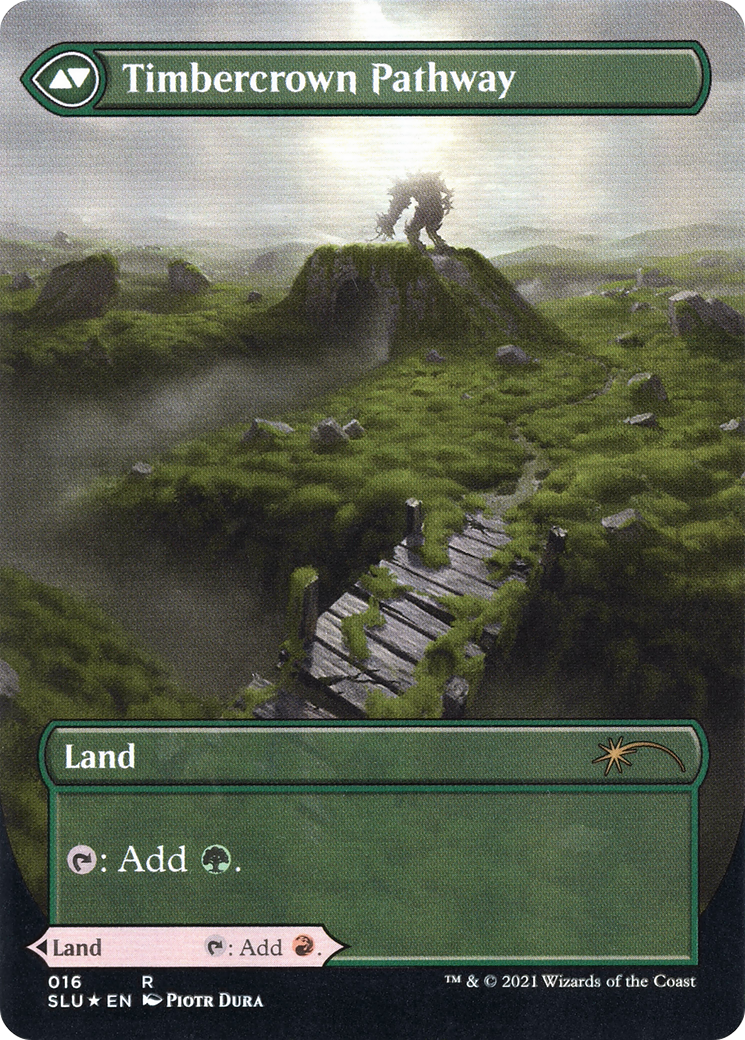 Cragcrown Pathway // Timbercrown Pathway (SLU-016) (Showcase) (Borderless) (Foil)