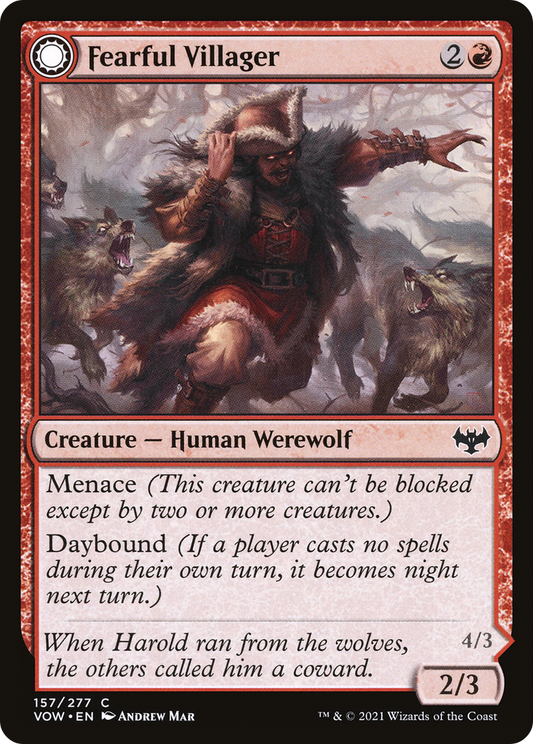 Fearful Villager // Fearsome Werewolf (VOW-157) (Foil)