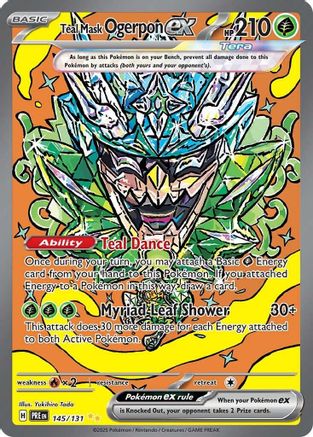 Teal Mask Ogerpon ex (PRE-145) (Holofoil)