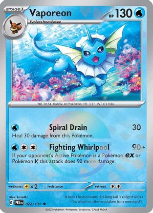 Vaporeon (Poke Ball Pattern) (PRE-022) (Holofoil)