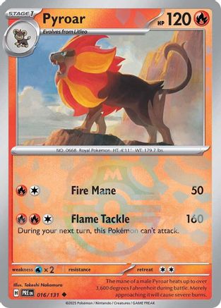 Pyroar (Master Ball Pattern) (PRE-016) (Holofoil)
