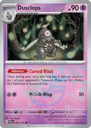 Dusclops (Master Ball Pattern) (PRE-036) (Holofoil)