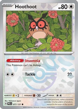 Hoothoot (Master Ball Pattern) (PRE-077) (Holofoil)