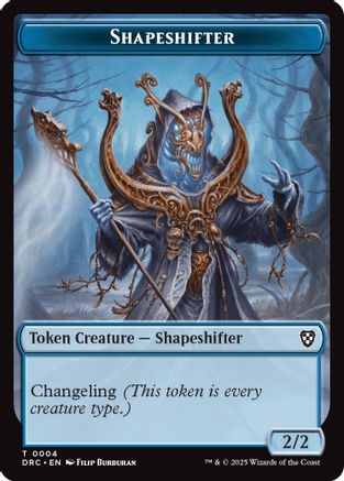 Shapeshifter // Zombie (0003) Double-Sided Token (DRC-4 // 3) (Foil)