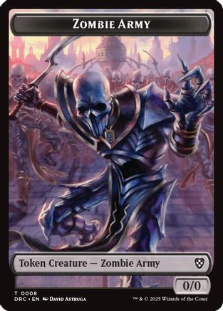 Zombie Army // Zombie Warrior Double-Sided Token (DRC-8 // 9) (Foil)
