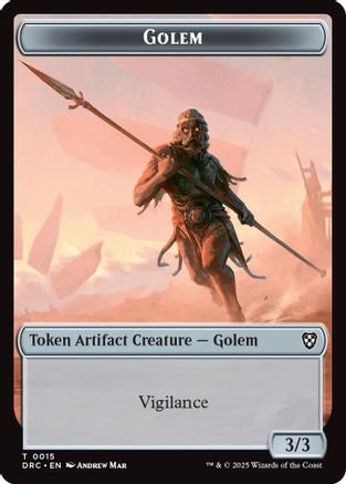 Golem (0015) // Thopter (0009) Double-Sided Token (DRC-15 // 9)