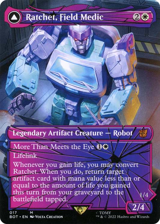 Ratchet, Field Medic // Ratchet, Rescue Racer (BOT-017) (Shattered Glass) (Borderless) (Foil)
