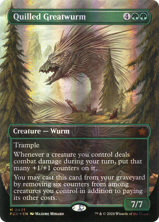 Quilled Greatwurm (FDN-401) (Borderless) (Mana Foil)