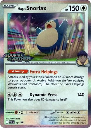Hop's Snorlax (Prerelease) (SVP-184) (Holofoil)