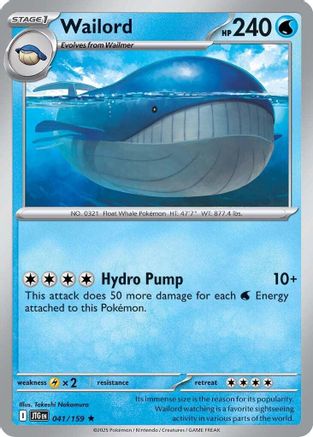 Wailord (JTG-041) (Reverse Holofoil)