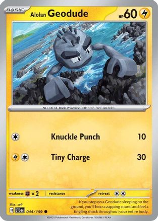 Alolan Geodude (JTG-044) (Reverse Holofoil)