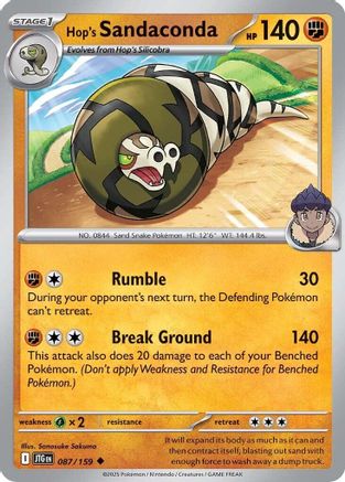 Hop's Sandaconda (JTG-087) (Reverse Holofoil)
