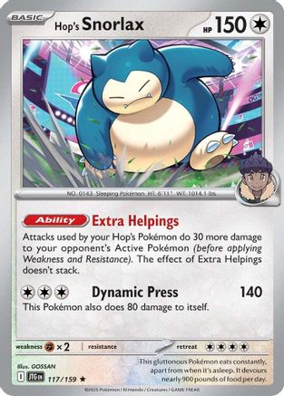 Hop's Snorlax (JTG-117) (Reverse Holofoil)
