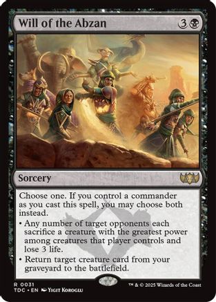 Will of the Abzan (TDC-031)