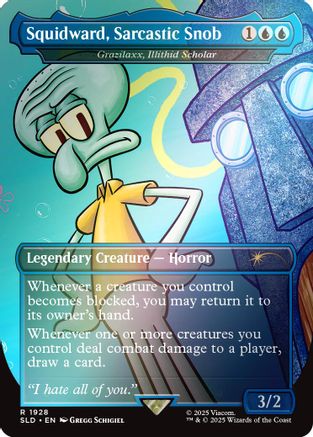 Squidward, Sarcastic Snob - Grazilaxx, Illithid Scholar (Rainbow Foil) (SLD-1928)
