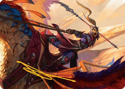 Dragonback Lancer Art Card (3/54) (Gold-Stamped Signature) (AATDM-003)