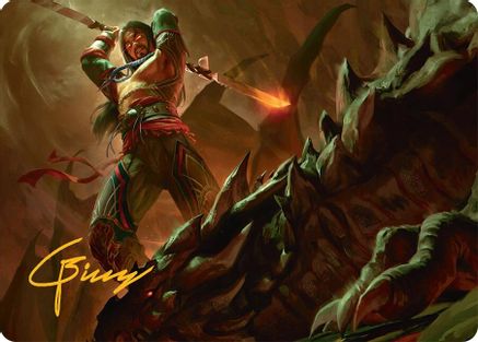 Sarkhan's Resolve Art Card (18/54) (Gold-Stamped Signature) (AATDM-018)