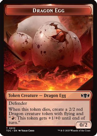Dragon Egg // Dragon (0013) Double-Sided Token (TDC-12 // 13)