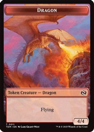 Dragon (0011) // Warrior Double-Sided Token (TDM-11 // 13) (Foil)