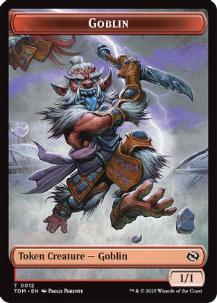 Goblin // Warrior Double-Sided Token (TDM-12 // 13) (Foil)