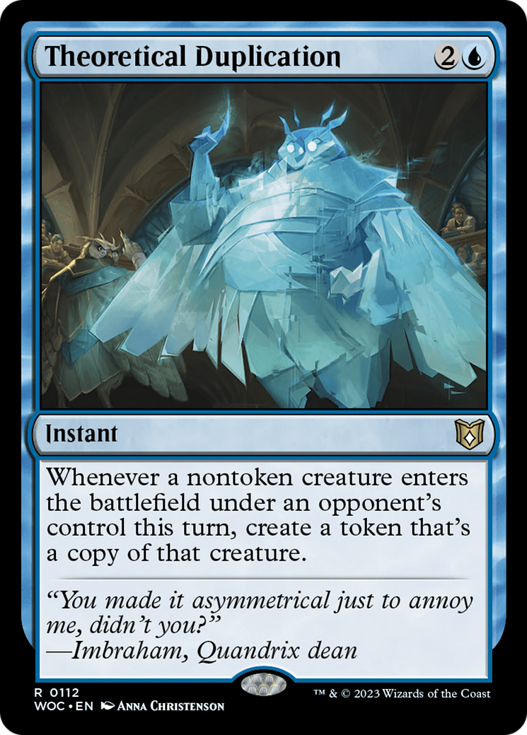 Theoretical Duplication (WOC-112)