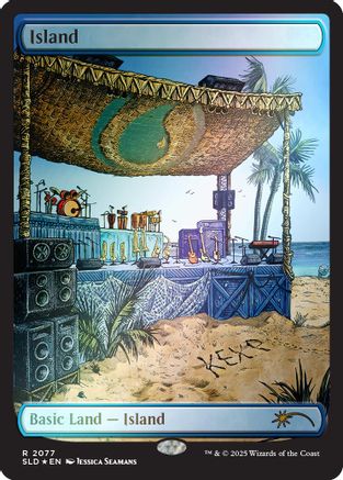 Island (2077) (Rainbow Foil) (SLD-2077) (Full Art)