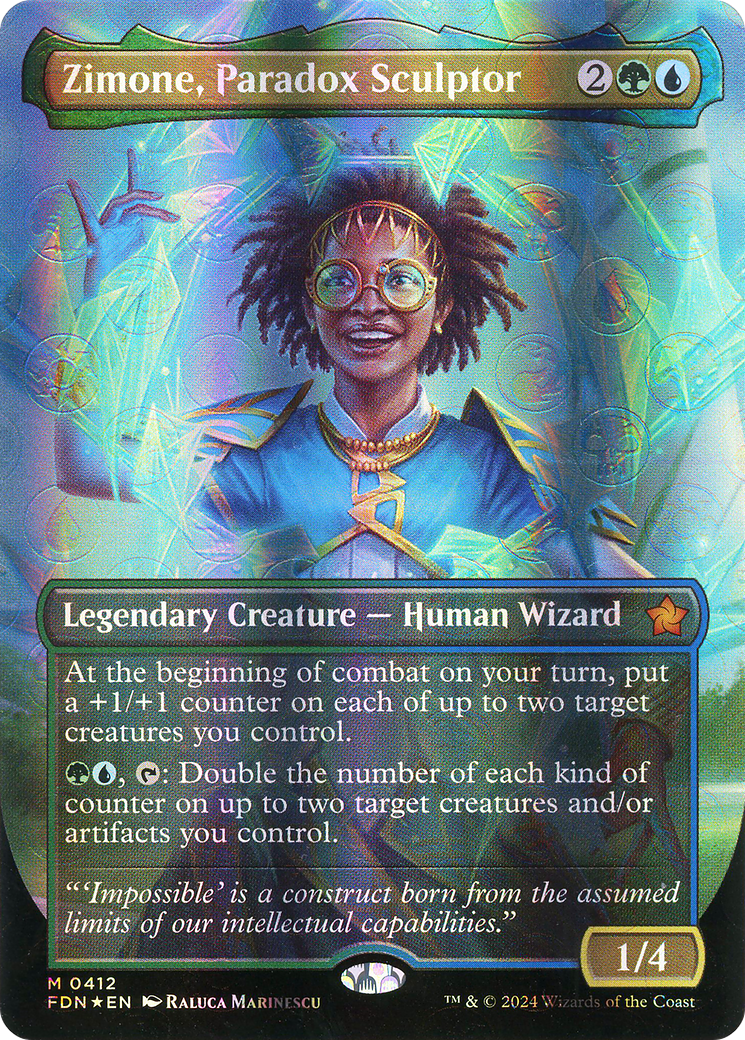 Zimone, Paradox Sculptor (FDN-412) (Borderless) (Mana Foil)