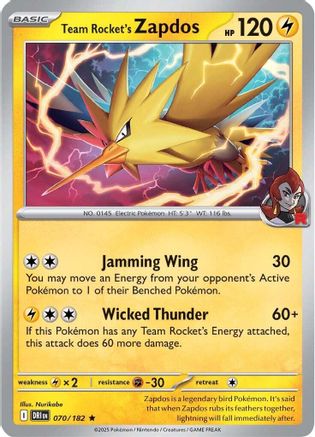 Team Rocket's Zapdos (DRI-070) (Reverse Holofoil)
