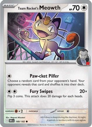 Team Rocket's Meowth (DRI-149) (Reverse Holofoil)