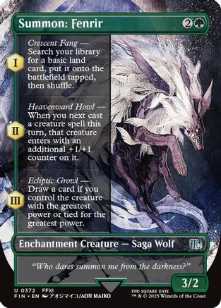 Summon: Fenrir (FIN-372) (Borderless) (Foil)