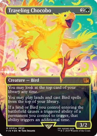 Traveling Chocobo (Borderless) (Neon Ink Yellow) (FIN-511A) (Foil)
