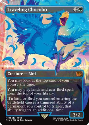 Traveling Chocobo (Borderless) (Neon Ink Blue) (FIN-511C) (Foil)