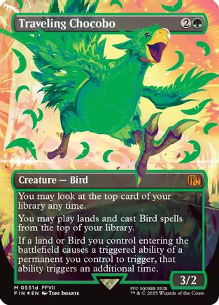 Traveling Chocobo (Borderless) (Neon Ink Green) (FIN-511D) (Foil)