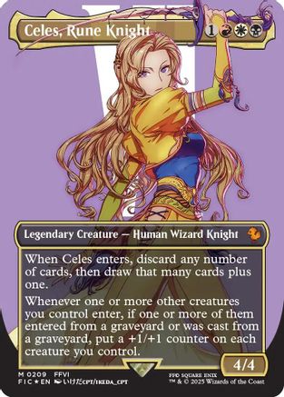 Celes, Rune Knight (Borderless) (Surge Foil) (FIC-209)