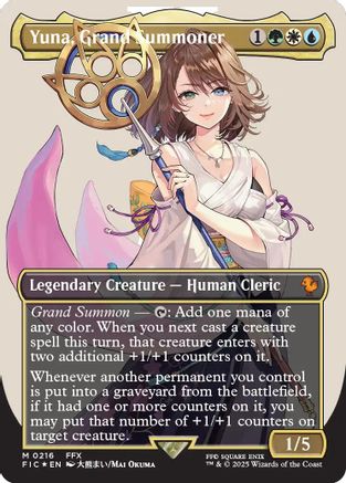 Yuna, Grand Summoner (Borderless) (Surge Foil) (FIC-216)