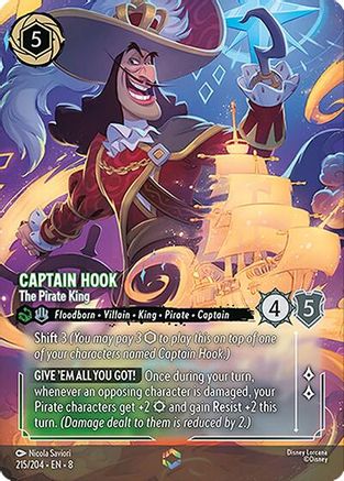 Captain Hook - The Pirate King (Enchanted) (8-215) (Holofoil)