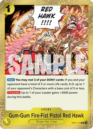 Gum-Gum Fire-Fist Pistol Red Hawk (OP11-114) (Foil)