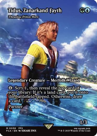 Tidus, Zanarkand Fayth / Thrasios, Triton Hero (FCA-058) (Borderless) (Foil)