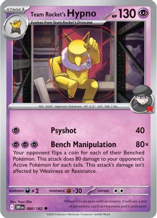 Team Rocket's Hypno (DRI-080) (Reverse Holofoil)