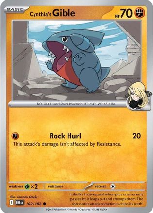 Cynthia's Gible (DRI-102) (Reverse Holofoil)
