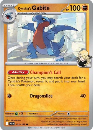 Cynthia's Gabite (DRI-103) (Reverse Holofoil)