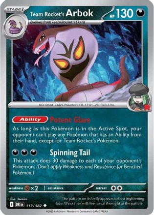 Team Rocket's Arbok (DRI-113) (Reverse Holofoil)
