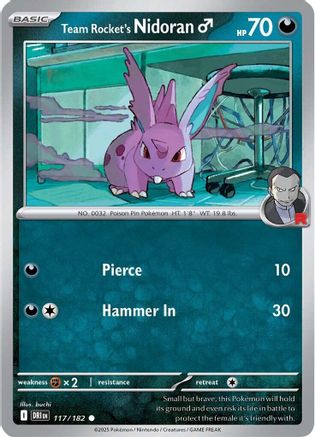 Team Rocket's Nidoran M (DRI-117) (Reverse Holofoil)