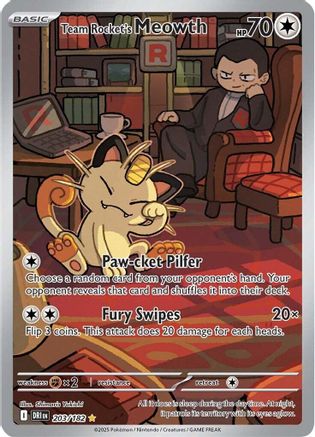Team Rocket's Meowth (DRI-203) (Holofoil)