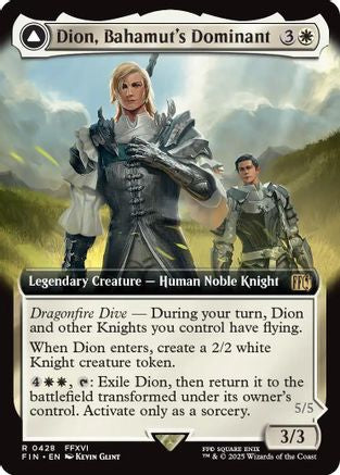 Dion, Bahamut's Dominant // Bahamut, Warden of Light (FIN-428) (Extended Art) (Foil)