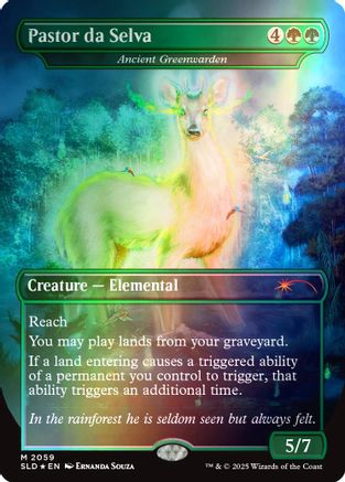 Pastor da Selva - Ancient Greenwarden (Rainbow Foil) (SLD-2059)