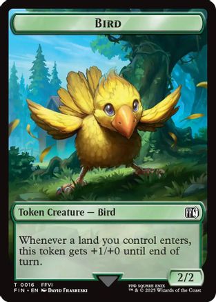 Bird (0016) // Wizard (0014) Double-Sided Token (FIN-16 // 14) (Foil)