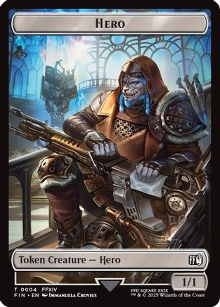 Hero (0004) // Copy (0001) Double-Sided Token (FIN-4 // 1) (Foil)