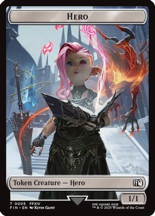 Hero (0005) // Treasure Double-Sided Token (FIN-5 // 23) (Foil)