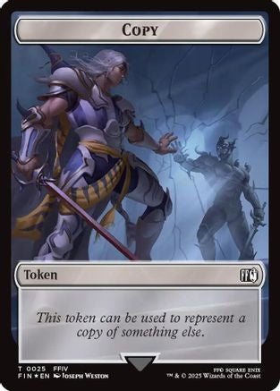 Copy (0025) // Moogle (0034) Double-Sided Token (Surge Foil) (FIN-25 // 34)